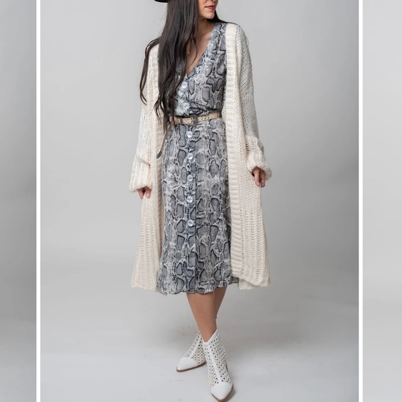 Slither Snakeskin Print MIDI Dress - live your own Reputation era in this! - Picture 2 of 4